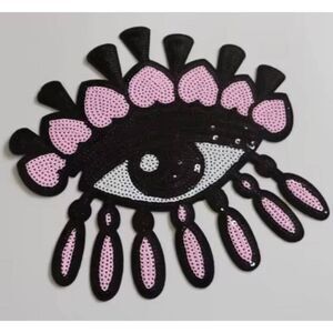 NWOT Drippy Pink Eyeball Appliques